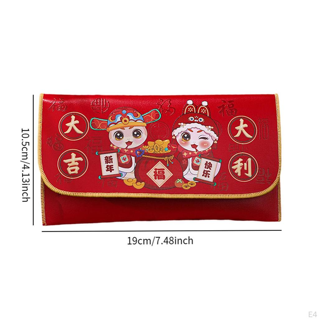 Китайский лунный год красный конверт искусственная кожа традиционная карта Хунбао для