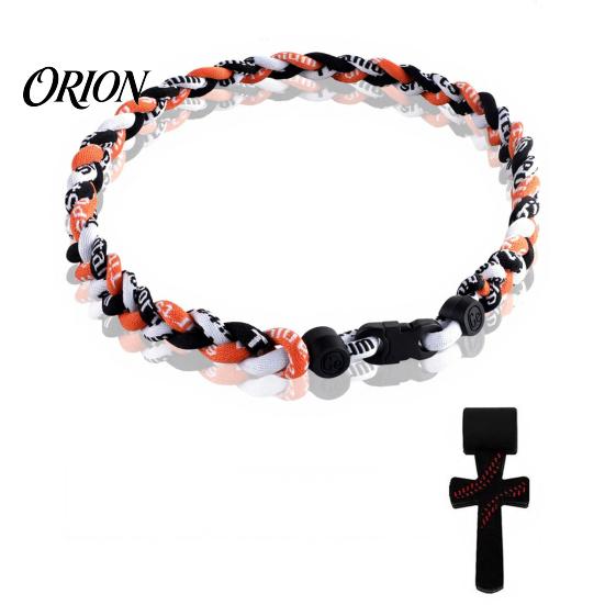 Stainless Steel Crossroads Pendant Triple-Rope Baseball Necklace, Braided Rope Design Necklace with Crossroad Pendant, Team Spirit Gift Sports