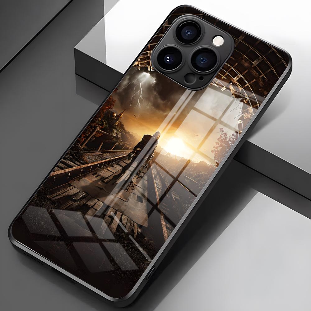 Чехол для телефона Metro 2033 для iPhone 17 Pro Max 16 15 14 Pro Max 13 11 X Xs Xr 8 7Plus Стеклянная крышка
