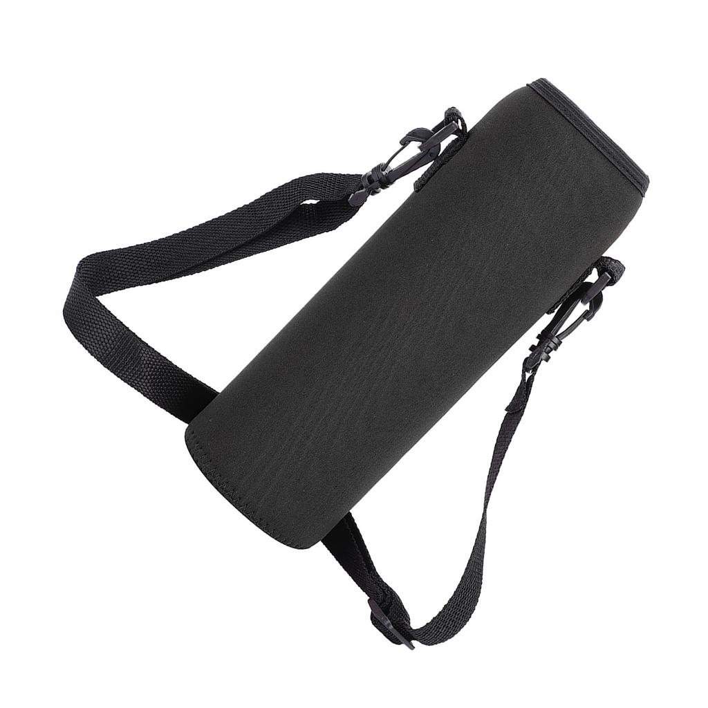 Сумка-держатель для термобутылки для спорта на открытом воздухе, чехол с защитой от ожогов и ремешком (черный)