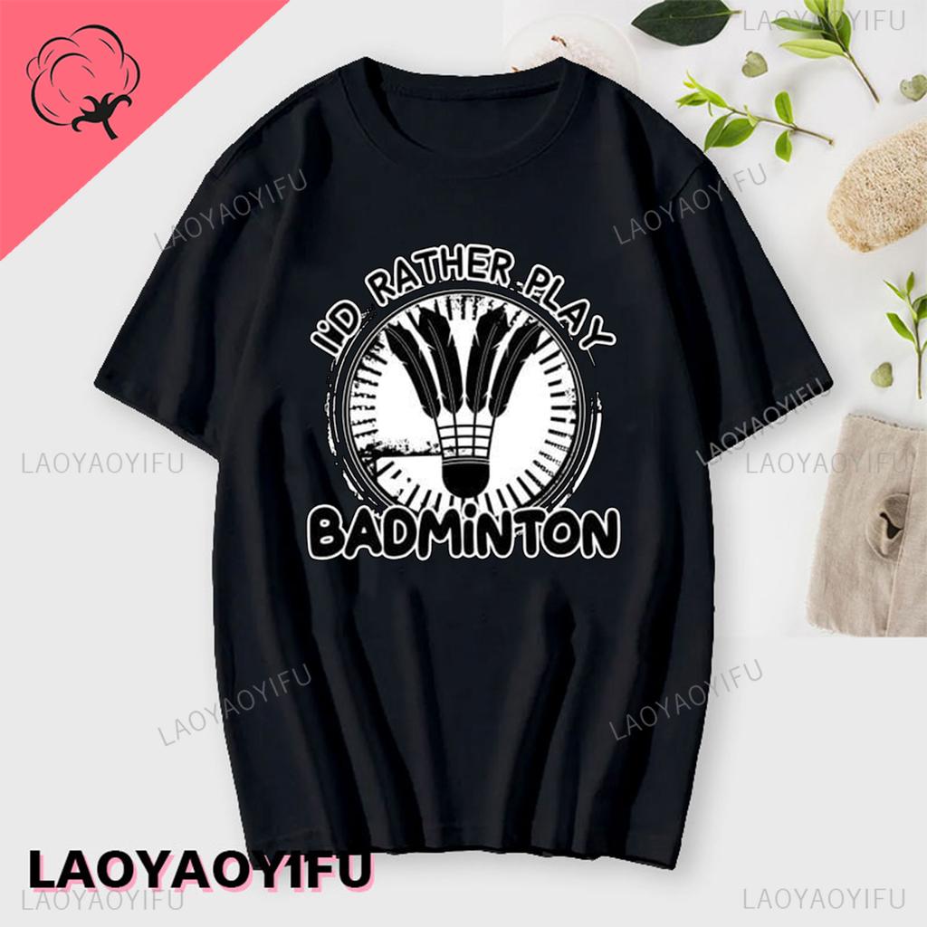 Футболка с принтом «Медвежонок играет в бадминтон», хлопковая футболка Harajuku Streetwear с коротким рукавом, унисекс, унисекс, летние топы унисекс, унисекс