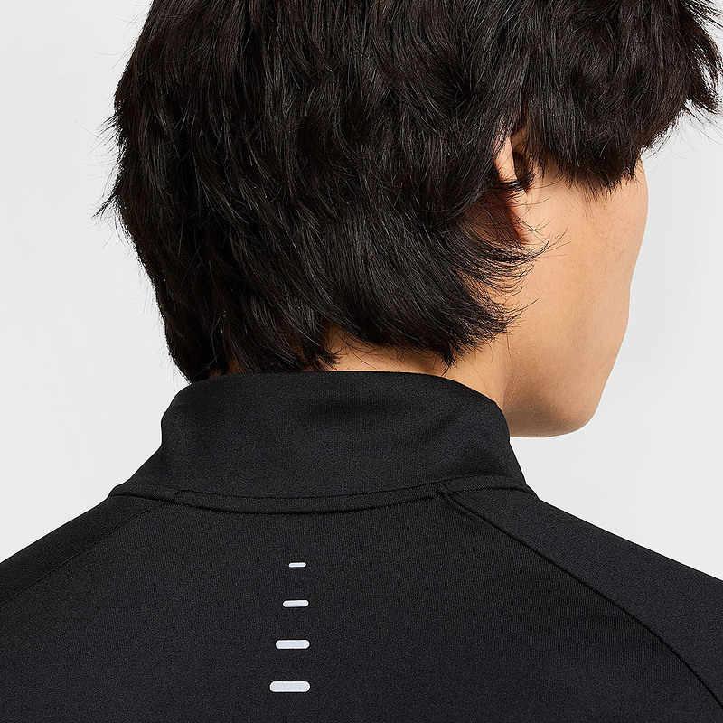 Nike Мужская дышащая футболка-лонгслив Stride HZ Midlayer с воротником-стойкой Черная HV2181-010