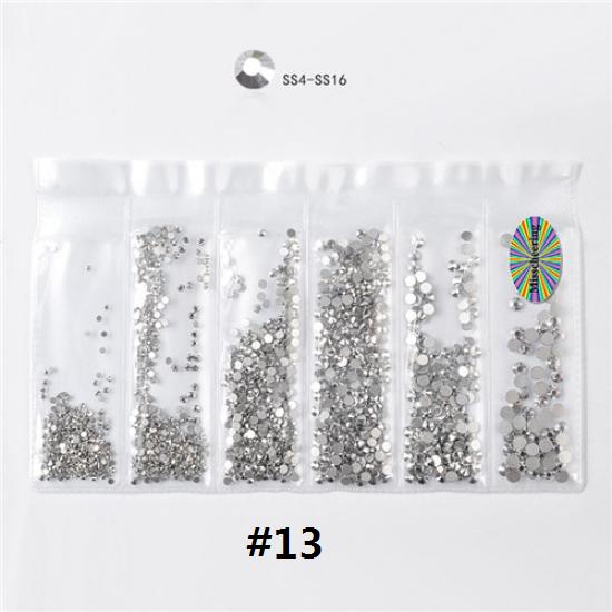 1 сумка, смешанные размеры, Стразы для ногтей, кристаллы, стекло, алмаз, драгоценный камень, украшения для дизайна ногтей, маникюрные инструменты, 20 цветов на выбор