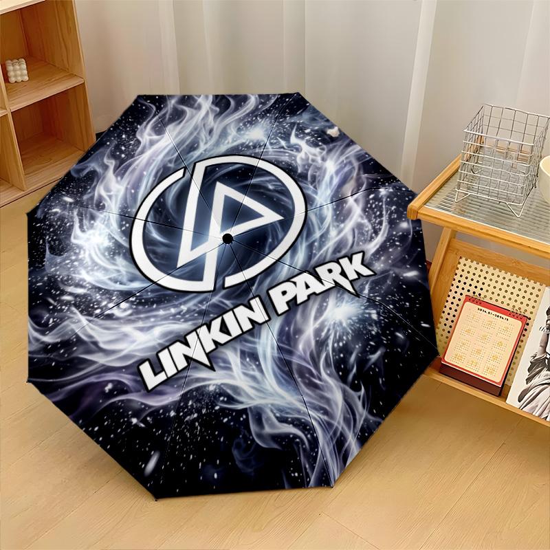 Принт Linkin Park 8?Автоматический зонт с ребрами, ветрозащитный, легкий, складной, для путешествий на открытом воздухе