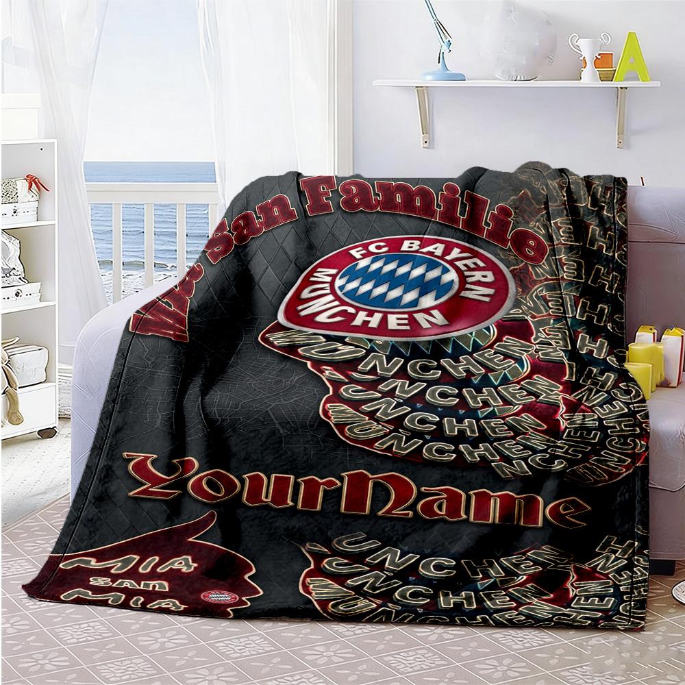 Bayern Munich Personalized Text Blanket Lightweight Personalized Blanket Durable Comfort Throw For Office Couch Seaside Livingroom for All Occasions