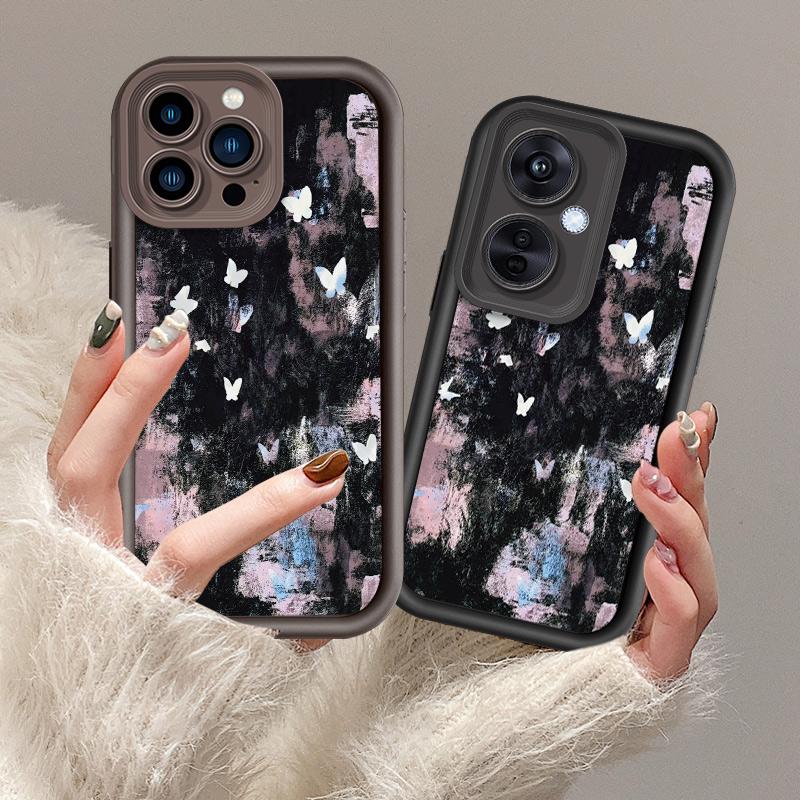 Модный чехол с принтом бабочки, гибкий мягкий силиконовый чехол из ТПУ, полная задняя крышка для Xiaomi Redmi Samsung Infinix