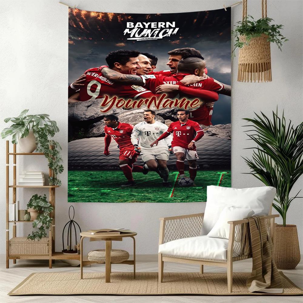 Bayern Munich Custom Your Name Wall Decor Tapestry Art For Pet Memorial Birthdaywedding Party Backdrop Family Gift
