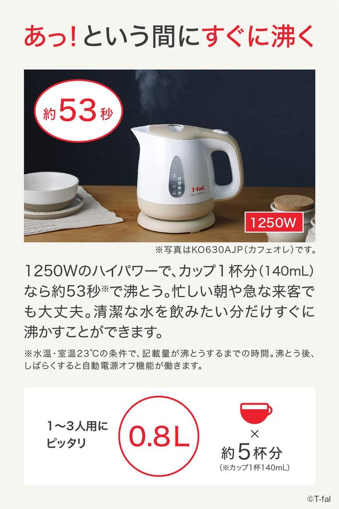 Электрический чайник Tefal Light and Compact Plus Sugar KO6307JP 0.8L "Apresia Pink"