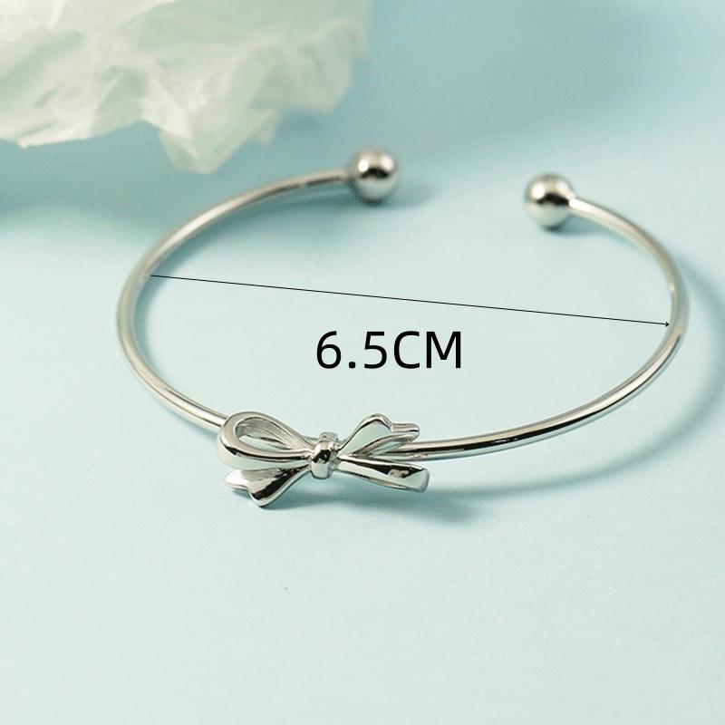 Metal Bowknot Open Cuff Bangles for Women Girl Jewelry Simple Exaggerated Geometric Pulseras Christmas Gift