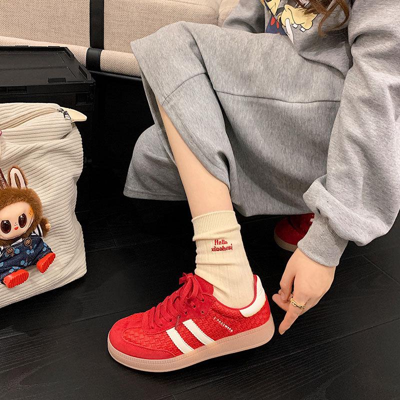 New Year's woven retro 2026 new non-slip sports inner height increase not tired feet versatile casual moral training shoes Forrest Gump shoes