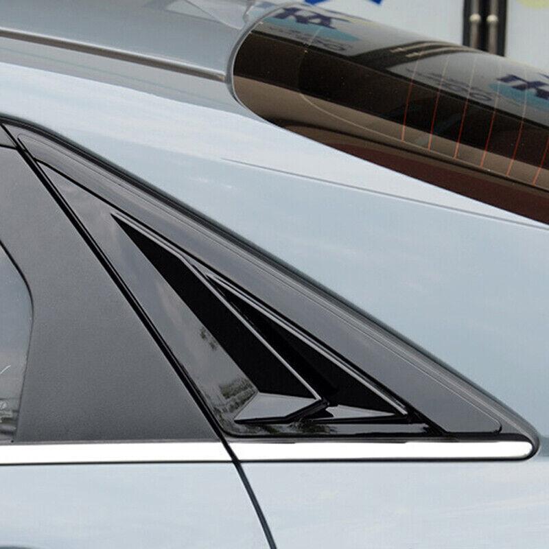 Для Hyundai Elantra Автомобильная задняя жалюзи на окно Боковая шторка-заслонка Накладка Стикер Вентиляционное отверстие Ковш ABS Углеродное волокно Глянцевый черный
