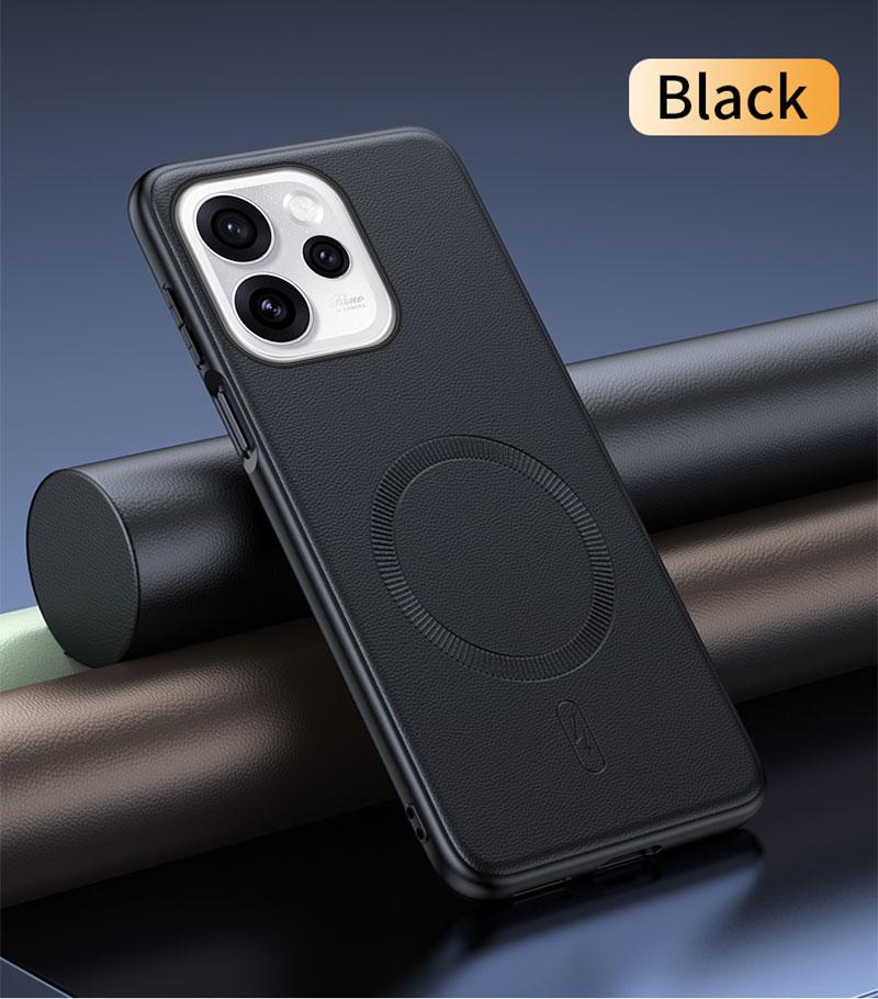 Чехол для Oppo Reno 15 Магнитный кожаный защитный чехол для Oppo Reno 15 Защита от отпечатков пальцев Нескользящий PC+TPU