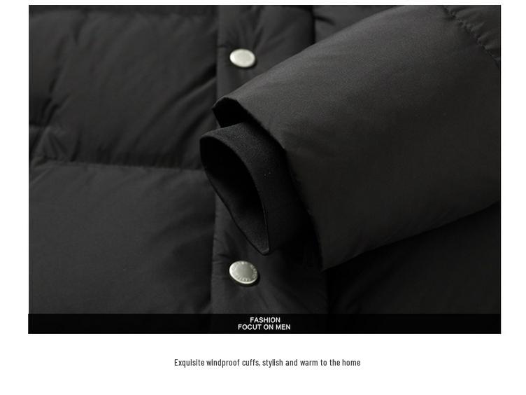 2025 Winter Men's Hooded Down Jacket - Korean Style, Warm, Stand Collar, White Duck Down for Middle-Aged & Young