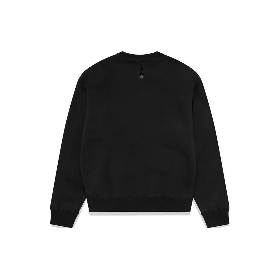 Nike X Dsm Collaboration Fw23 Logo Print Solid Color Crewneck Sweatshirt Unisex Sweatshirt Black DJ2758-010