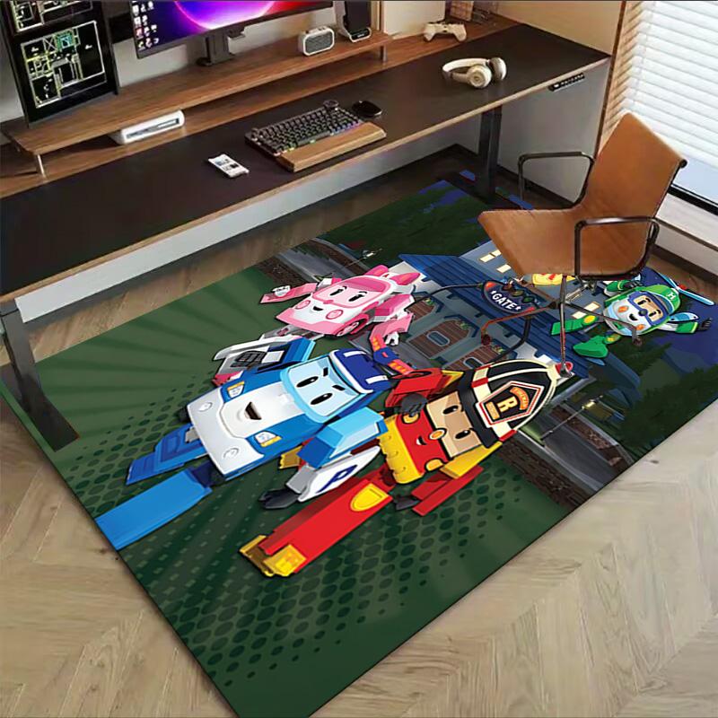Robotic Heroes Adventure Carpet For Playroom Bedroom Living Room Sofa Home Decorkids Game Area Rug Nonslip Floor Mat
