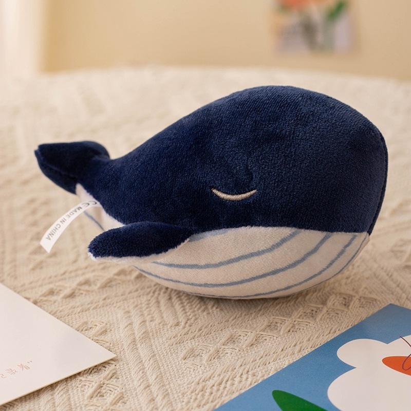 12cm Plush Whale Pendant Soft Stuffed Sea Animal Plush Toy Cartoon Blue Whale Keychain Bag Decoration Cute Birthday Gift