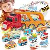 Hahaland Jouet De Garage Voiture Pour Enfant Garçon 2 3 4 Ans, 10 PCS Camion Jouet Avec Sons Et Lumières Pour Enfant 3 Ans Cadeau De