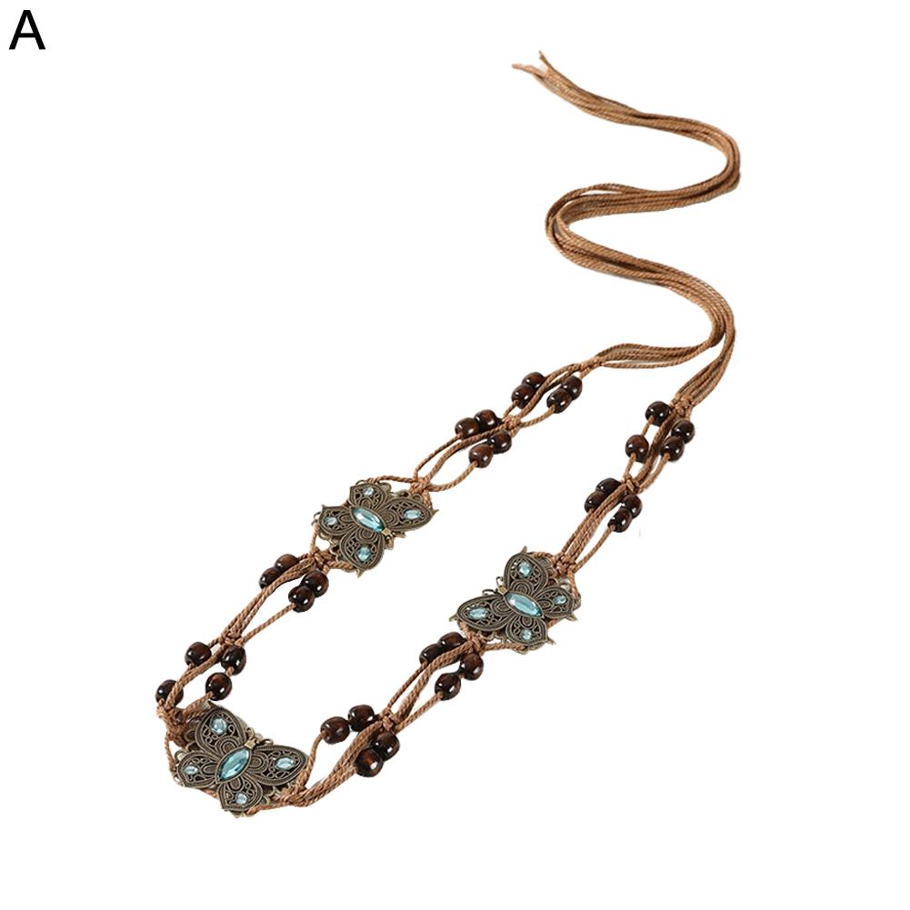 Women's Belt Vintage Ethnic Style Handwoven Belt Women's Style Dress Versatile Decorative Chain A2K6