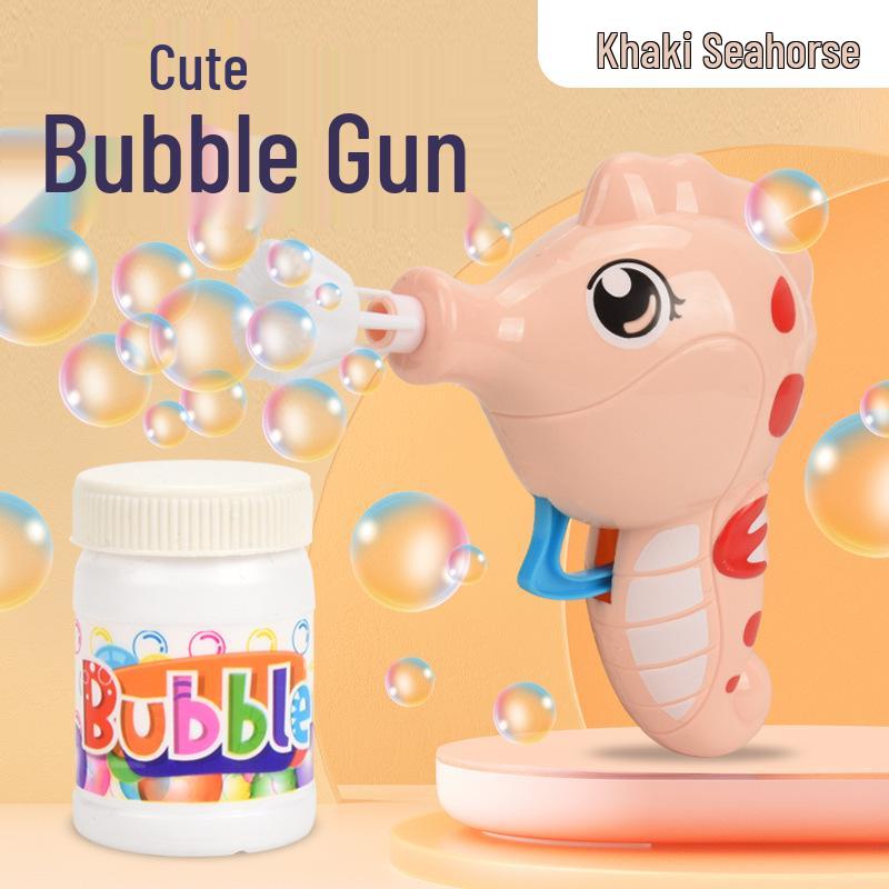Dinosaur & Seahorse Bubble Gun - Kids' Summer Water Play Toy