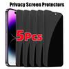 5PCS Privacy Screen Protector For iPhone 15 14 13 12 11 Pro Max Mini X Xs Max XR 7 8 Plus Anti-Spy Glass Tempered Glass