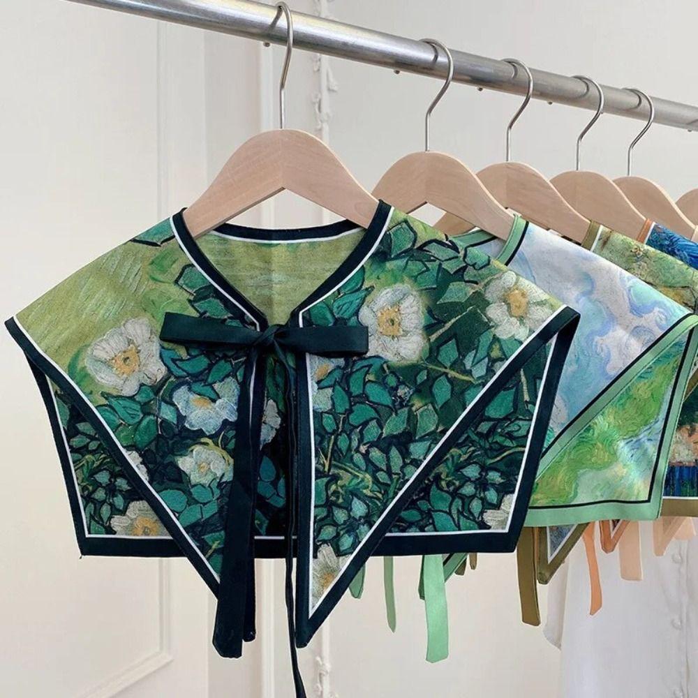 Detachable Shirt Fake Collar Floral Pattern Shoulder Wraps New False Fake Collar