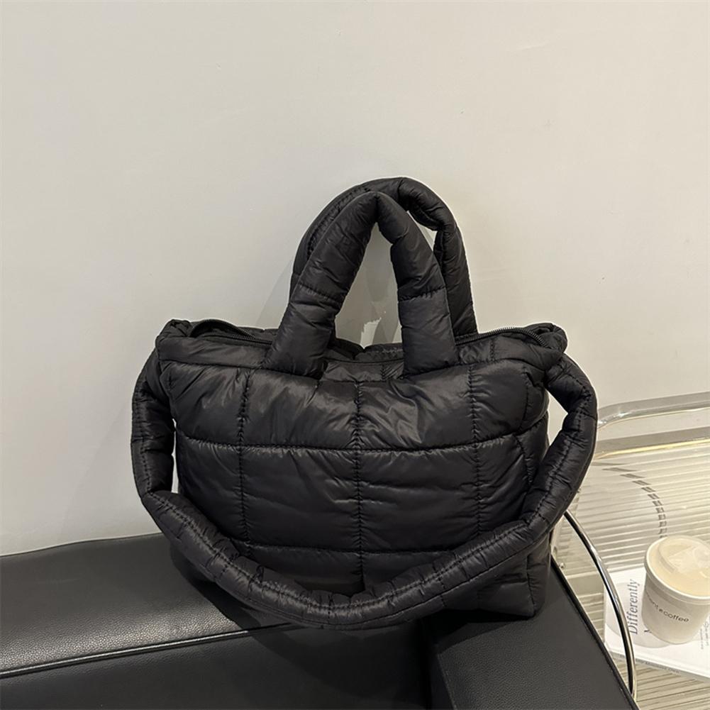 Женская стеганая сумка через плечо, стеганая сумка-тоут, однотонная стеганая сумка с верхней ручкой, женская сумка для поездок на работу