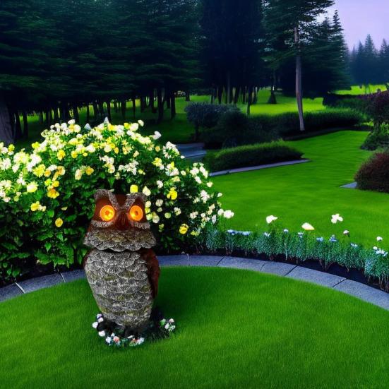 Статуя совы, ночник, реалистичная садовая статуя совы со светящимися глазами на солнечной энергии, скульптура совы из смолы, украшение для крыльца, патио, лужайки