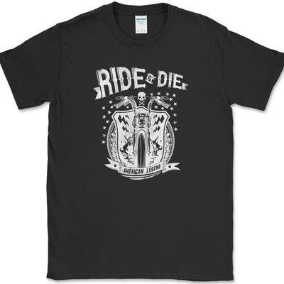 Футболка «Ride or Die» Смешная Байкерская Мотоцикл Ракета Езда Свобода