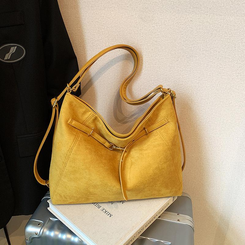 Yogodlns Ленивый стиль Ретро Одноплечевая Сумка под Мышку Минималистичная Сумка-тоут Большая Вместимость Сумка для Поездок Сумки через Плечо