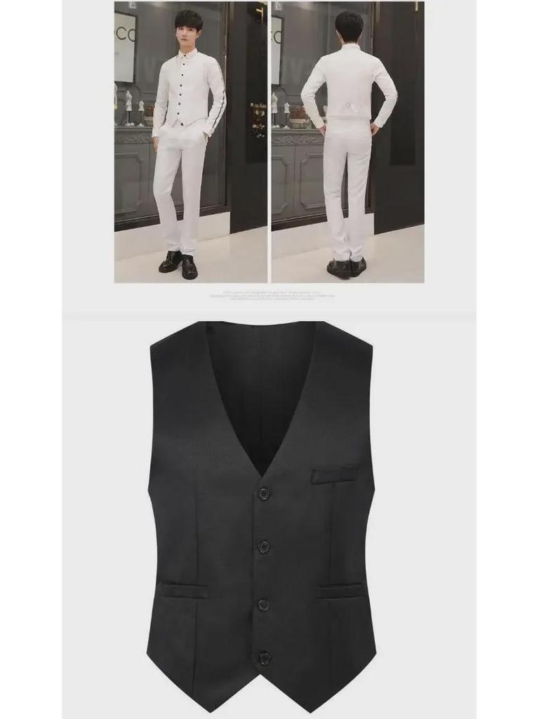 Мужской приталенный жилет в корейском стиле - новый дизайн, не требующий глажки