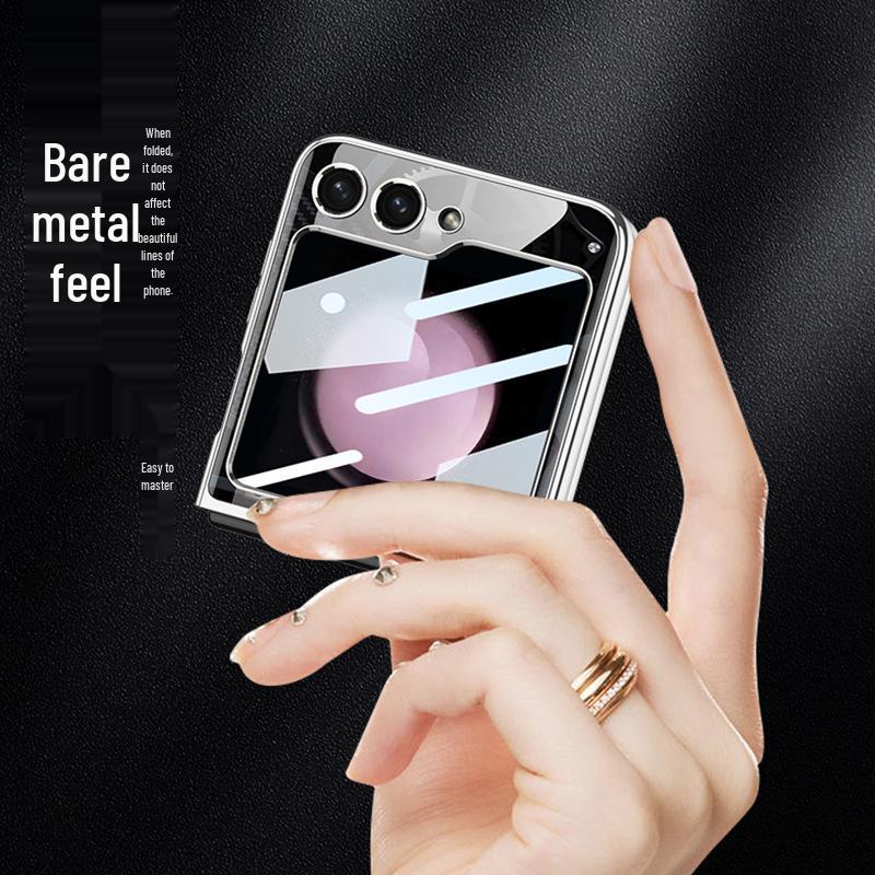Samsung Galaxy Z Flip 5 Противоударный Роскошный Стеклянный Чехол - Полное Покрытие