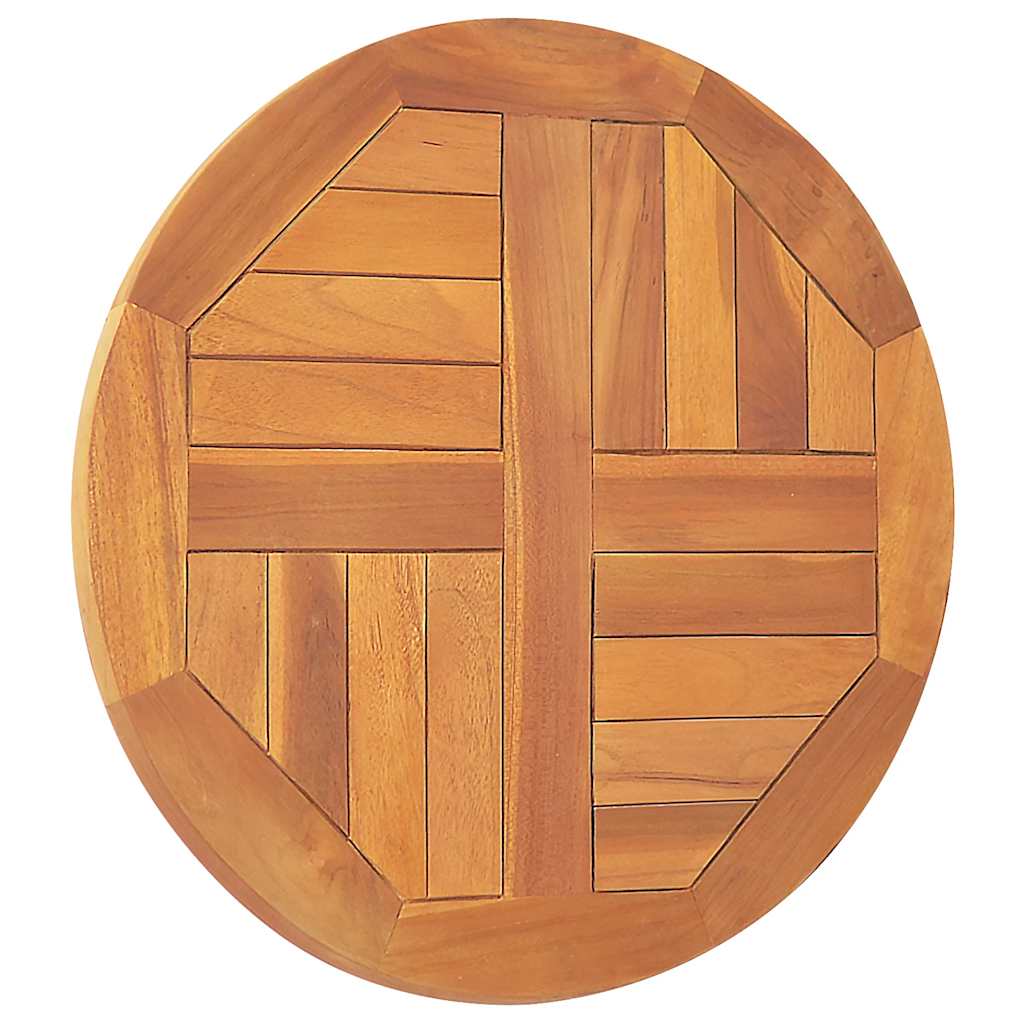 Vidaxl Blat Stołu, Lite Drewno Tekowe, Okrągły, 2,5 Cm, 50 Cm