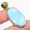 Подвеска из стерлингового серебра Natural Republic Larimar Gemstone 925 пробы 2 дюйма e2y52