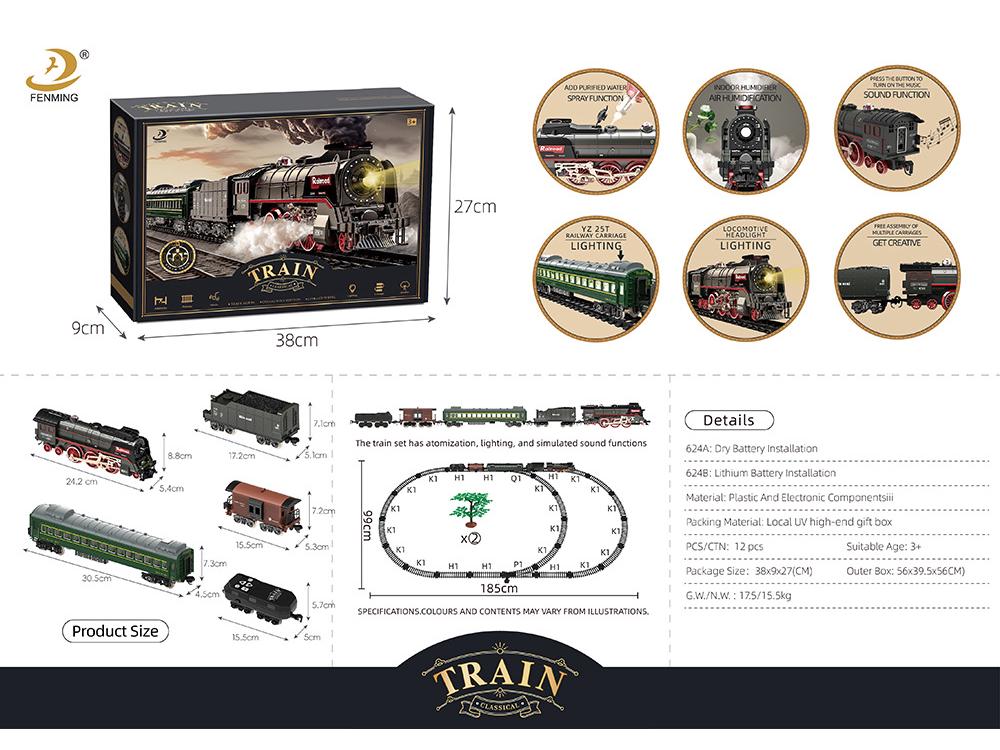 Набор ретро-паровоза - Электрическая игрушка для детей