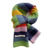 New  Winter Men Women Rainbow Stripes Mohair Scarf Colour Blocking Stripes Wool Short Scarf Warm Women Knitted Scarf