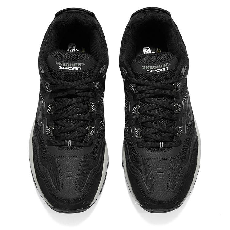 Skechers Vigor 2.0 Сетчатые Кожаные Удобные Низкие Повседневные Кроссовки Мужские Черный Угольно-Серый 237067-BKCC