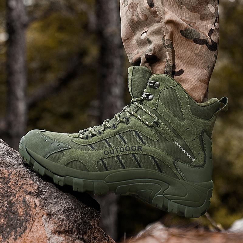 Осенняя спортивная обувь для мужчин с высоким верхом, противоскользящие, походные, спортивные, на толстой подошве, для активного отдыха в пустыне, тактические ботинки для мужчин