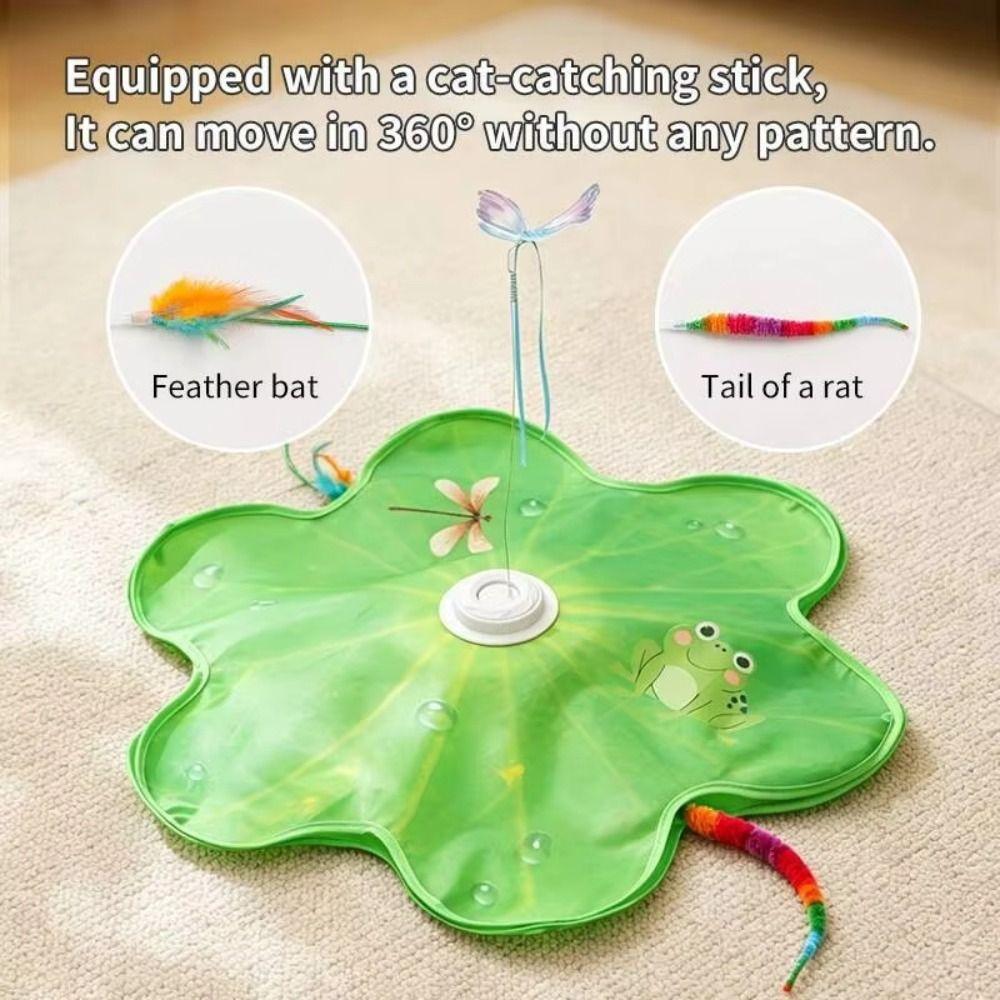 Built-in Feathers Hide And Seek Cat Toy Motion Activated Smart Cat Teaser Toy Relieve Boredom