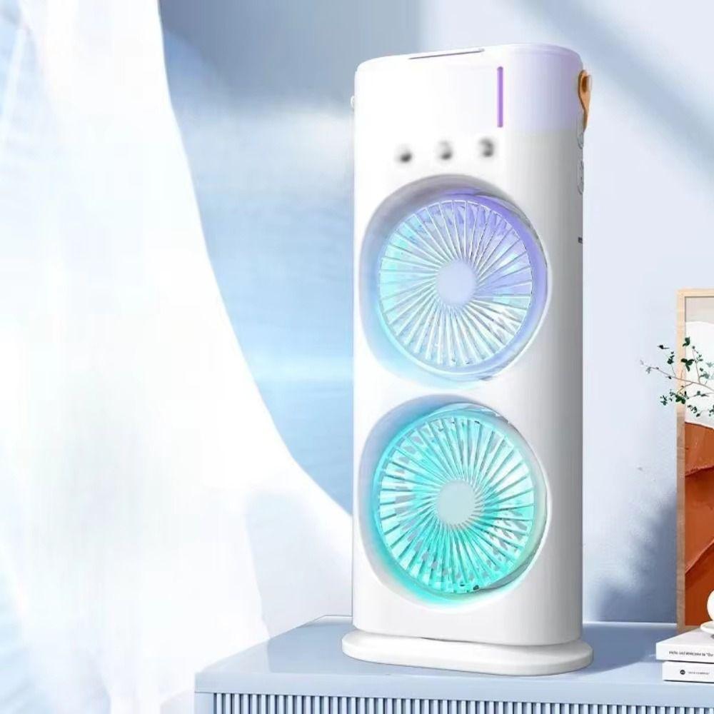 Portable Air Conditioner Dual-Head Fan Household Air Cooler Indoor Use