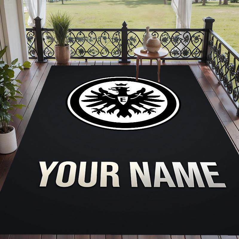 Custom Name Eintracht Frankfurt Crystal Velvet Floor Rug Personalized Text Soft Carpet Home Decor
