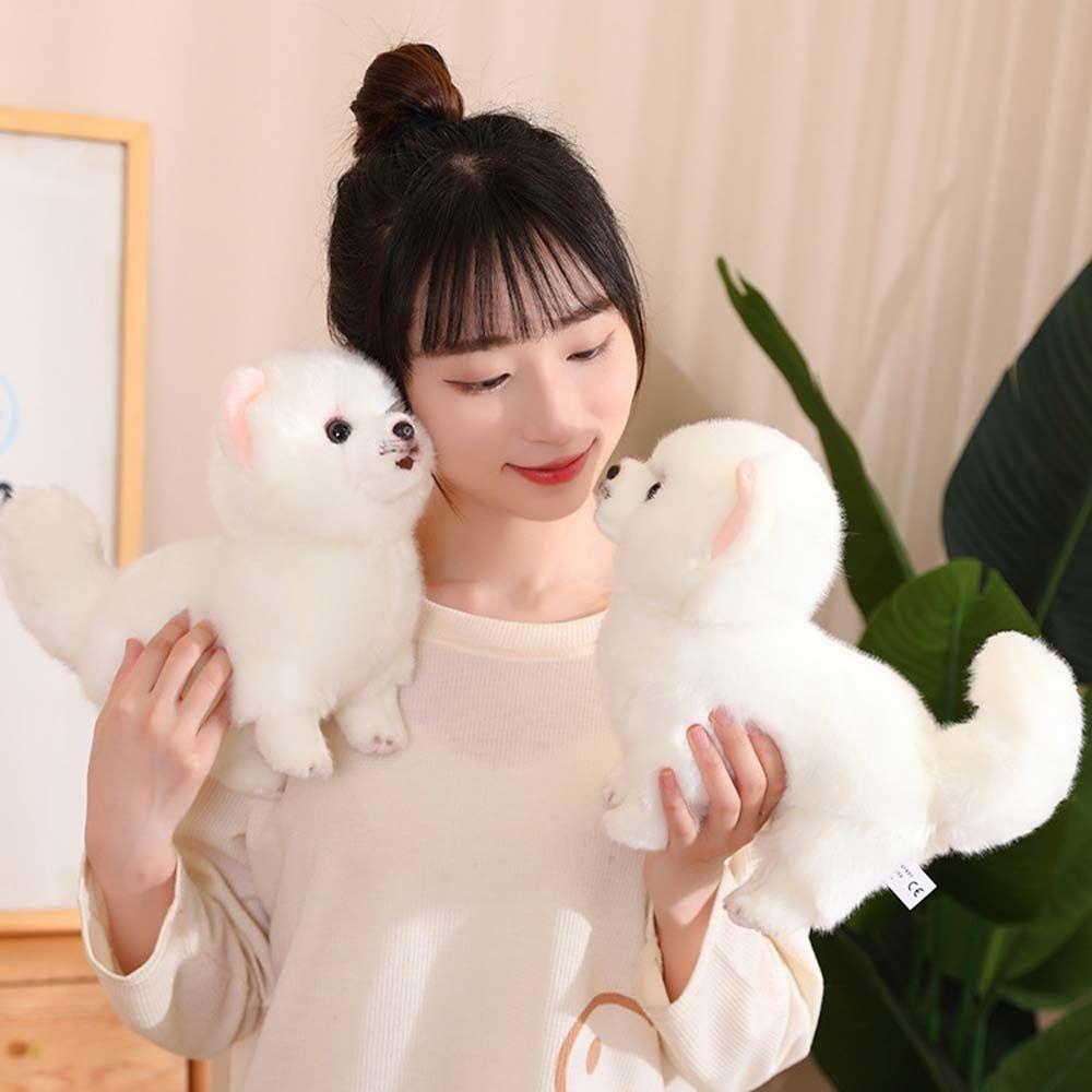 Real Life Pomeranian Plush Toy Stuffed Animals Stuffed Puppy Doll  Kids Girls