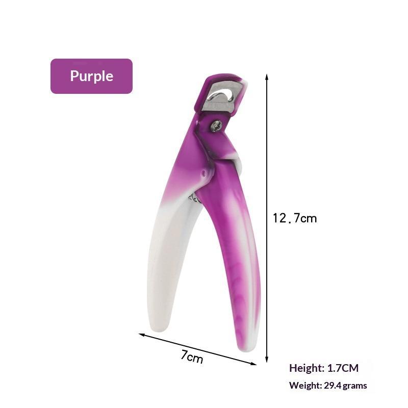 Stainless Steel U Shaped Acrylic False Nail Clippers Sharp Edge Non-slip Grip for Professional Nail Art Manicure Salon