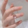 925 Silver Pink Chalcedony Pendant Necklace Korean Ins Style Summer 2023 Fashion Jewelry for Women