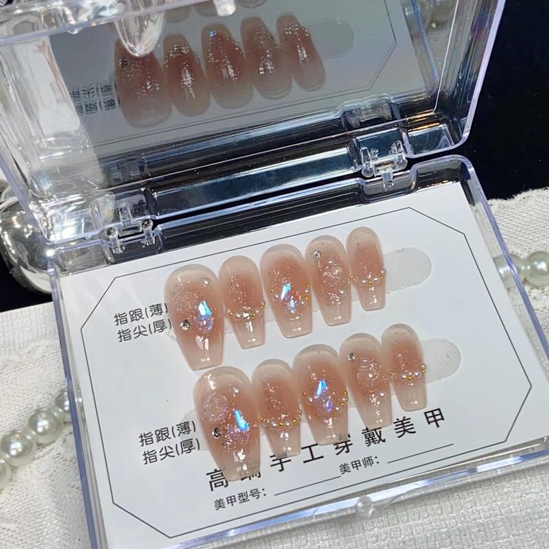 Aurora Camellia Nude Съемные клейкие типсы для ногтей