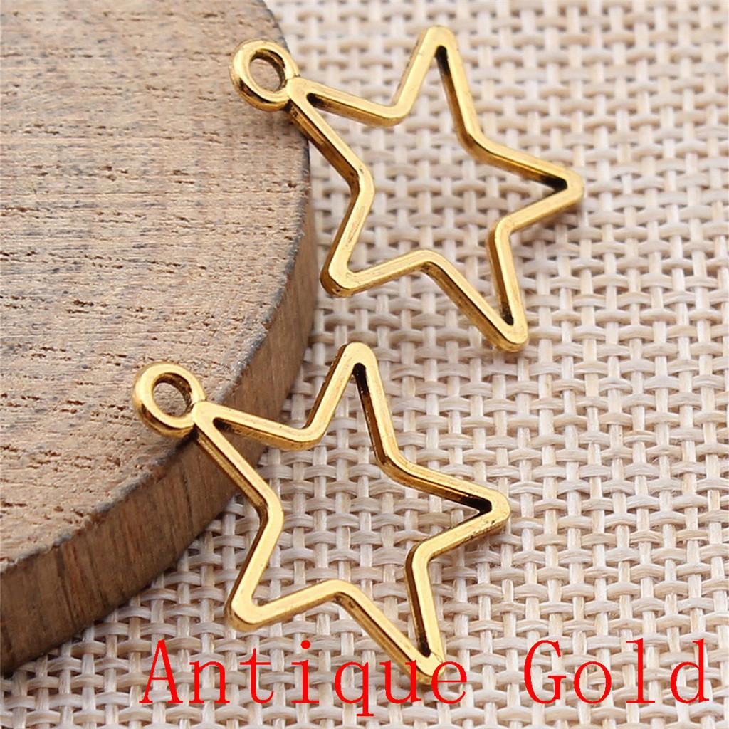 Hollow Pentagram Charms Pendant For Bracelet Necklace Jewelry Making Craft Findings