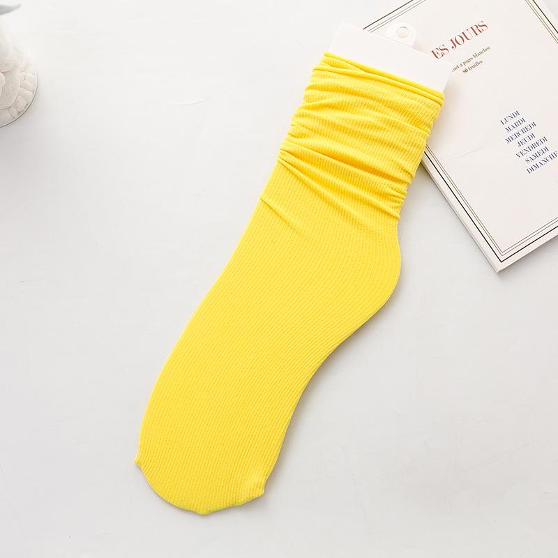 Женские тонкие носки в японском стиле с бархатным ворсом, весна-лето — модные однотонные, закручивающиеся носки средней длины для льда