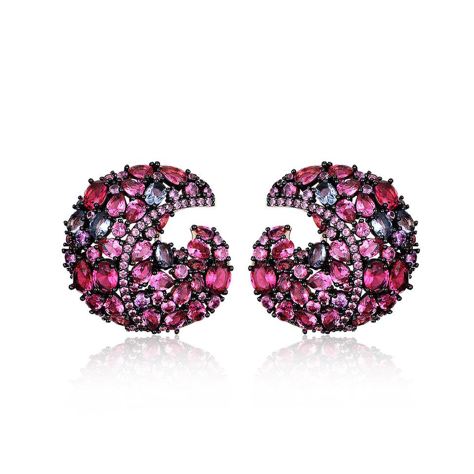 Umcho Настоящие серьги-гвоздики из стерлингового серебра 925 пробы, созданные с помощью нано-цветных драгоценных камней, для женщин, свадебный подарок, ювелирные украшения