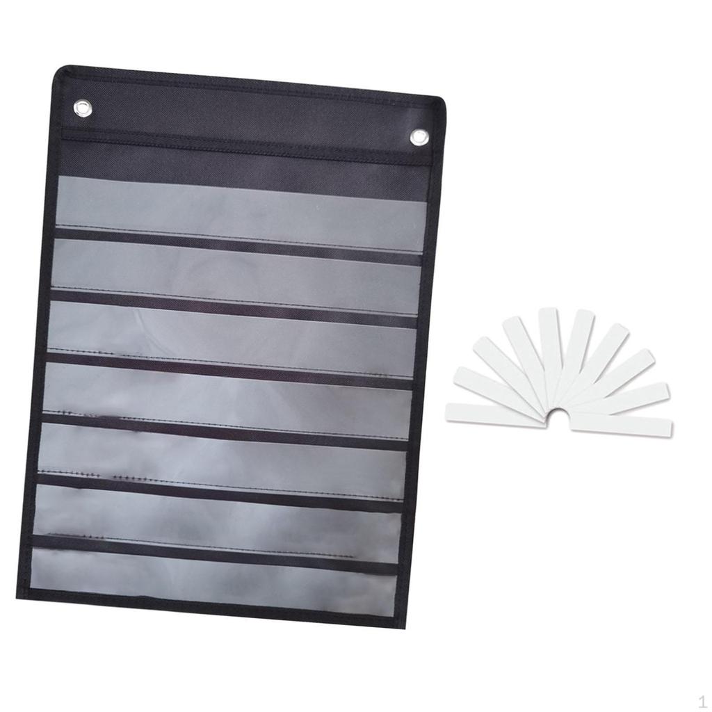 Classroom Pocket Chart 7 Rows Learning Tool Accessory for Home Letter Cards School