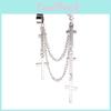 Cross Pendant Punk Ear Cuffs Jewelry With Electroplated Alloy For Gifts Women