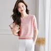 Women's Silk Blend Lace Crochet Knit Top